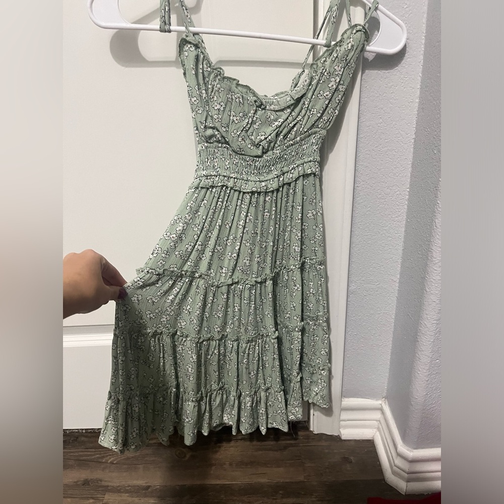 Green patterned dress